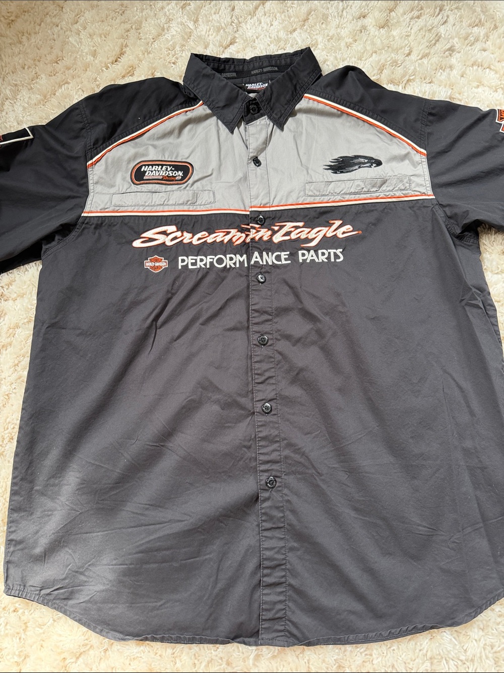 Harley-Davidson Black and Gray Screamin' Eagle Performance Button-Down